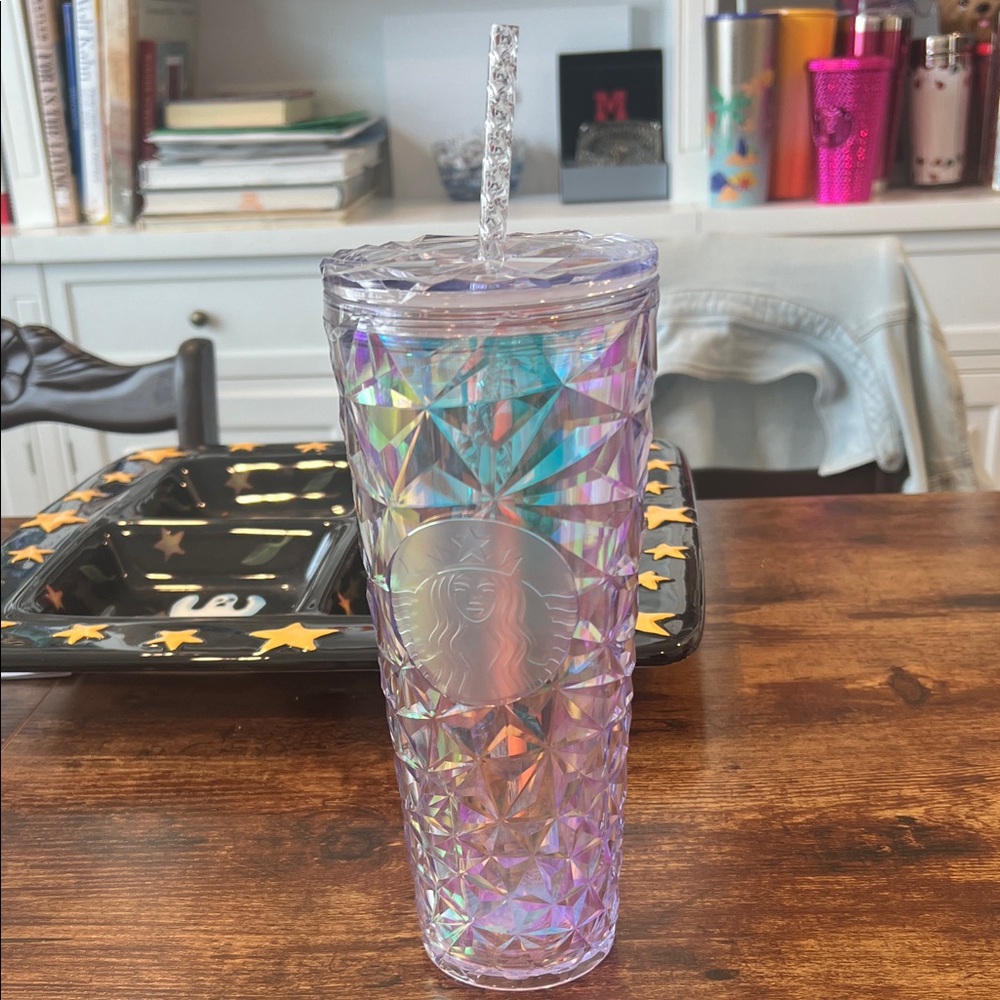 Starbucks Iridescent Prism Reusable Tumbler in Pink and Blue Hues